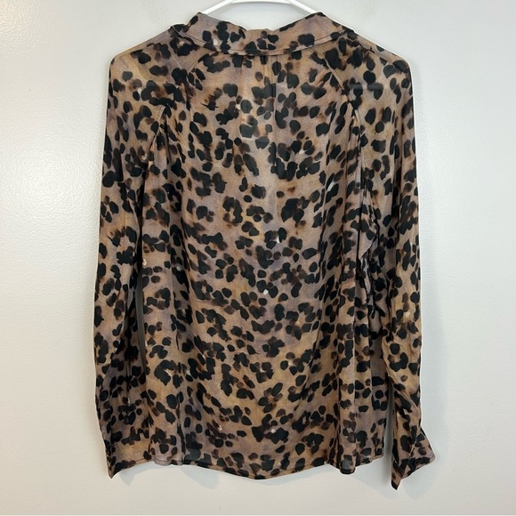 NWT Cloth & Stone Animal Print Lightweight Button Down Shirt Golden Spots Size S - Picture 10 of 15